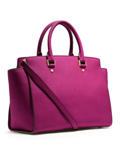 michael kors purple selma satchel|Michael Kors selma bag.